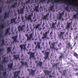 Lilac/mauve crotchet cotton afghan, throw, wrap, cover, blanket, NWOT, handmade